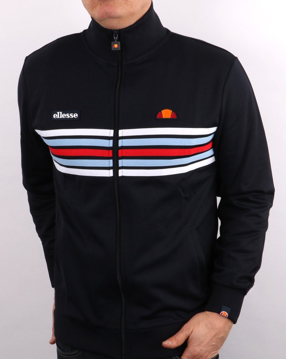 Ellesse 5 stripe Track Top Navy
