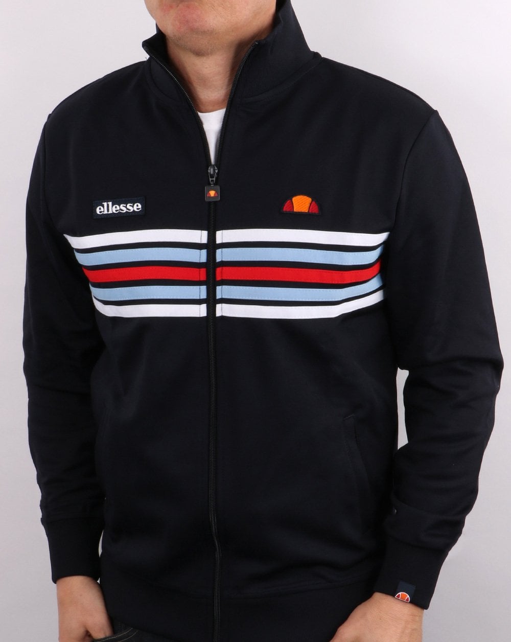 Ellesse 5 stripe Track Top Navy