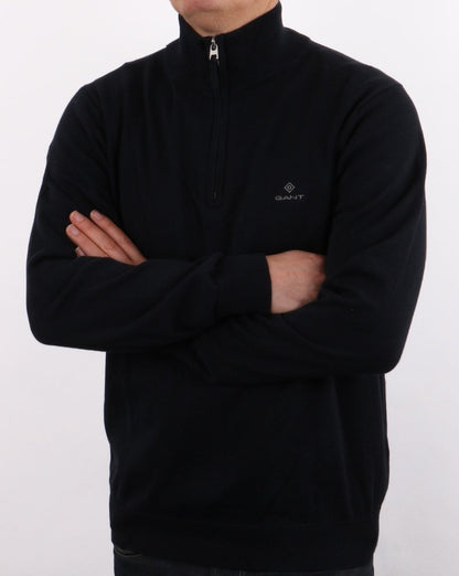 Gant Cotton Half Zip Knit Navy