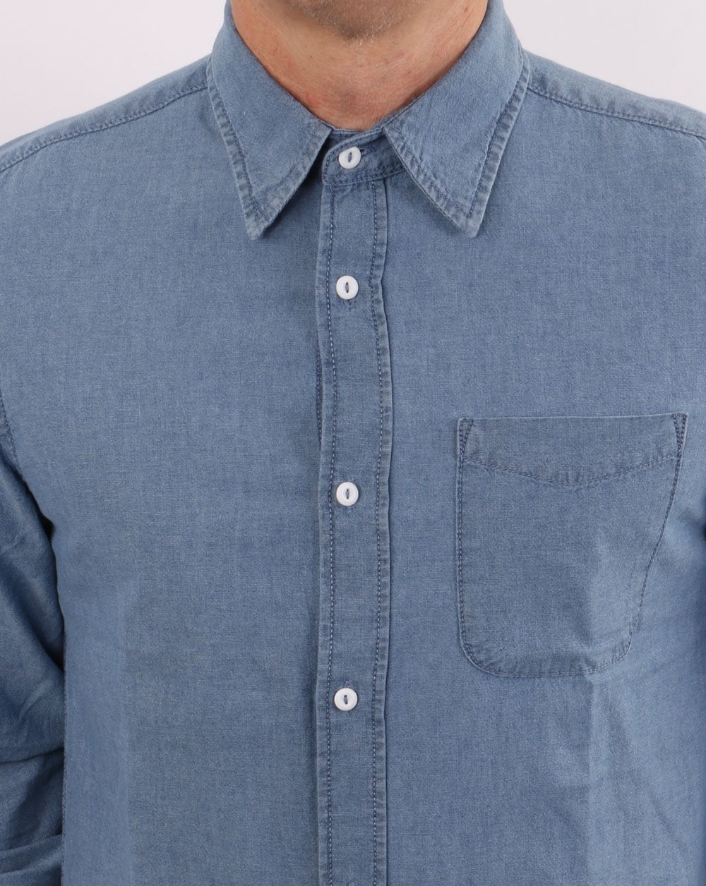 Benetton Chambray Shirt Blue