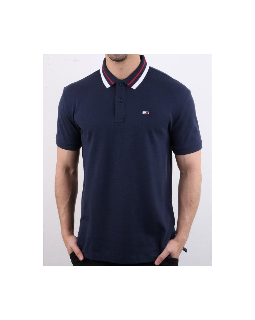 Tommy Jeans Tipped Polo Shirt Navy