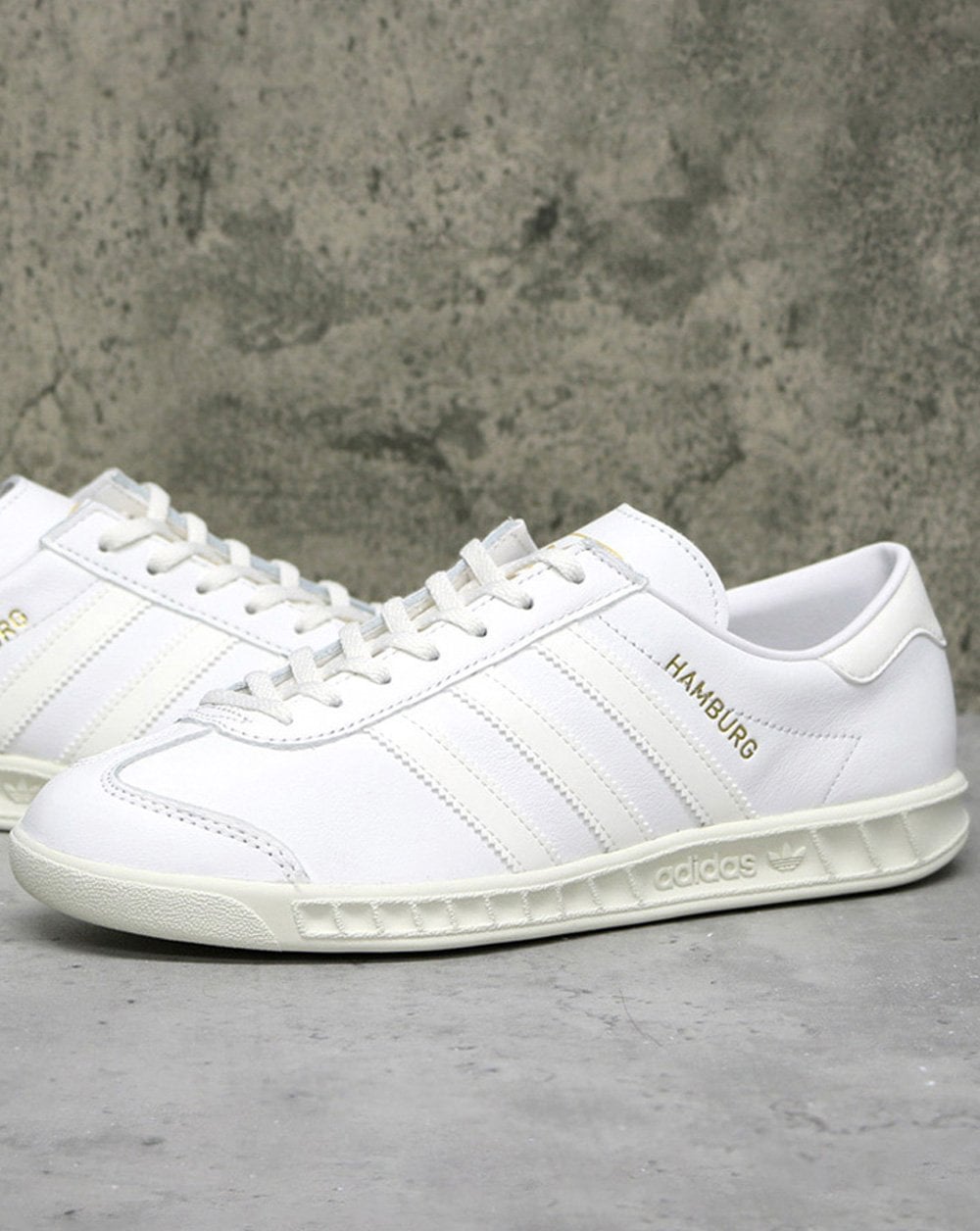 Adidas Hamburg Leather Trainers Vintage White