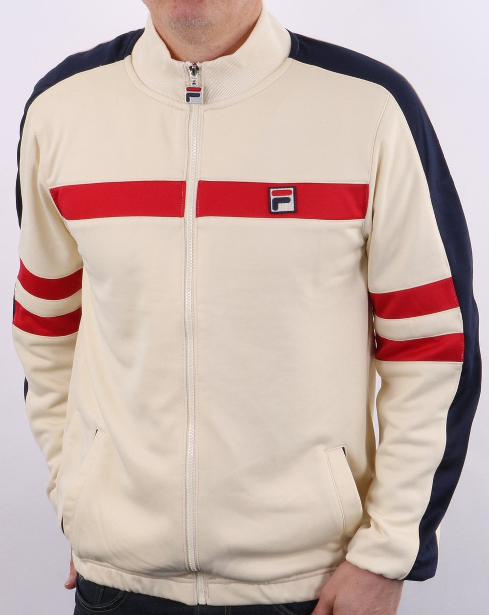 Fila Vintage Nunzio Funnel Track Top Cream