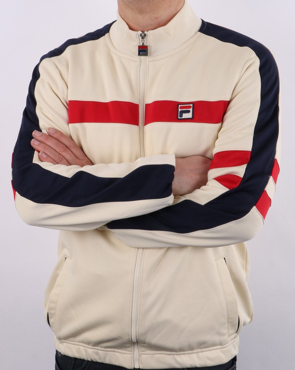 Fila Vintage Nunzio Funnel Track Top Cream