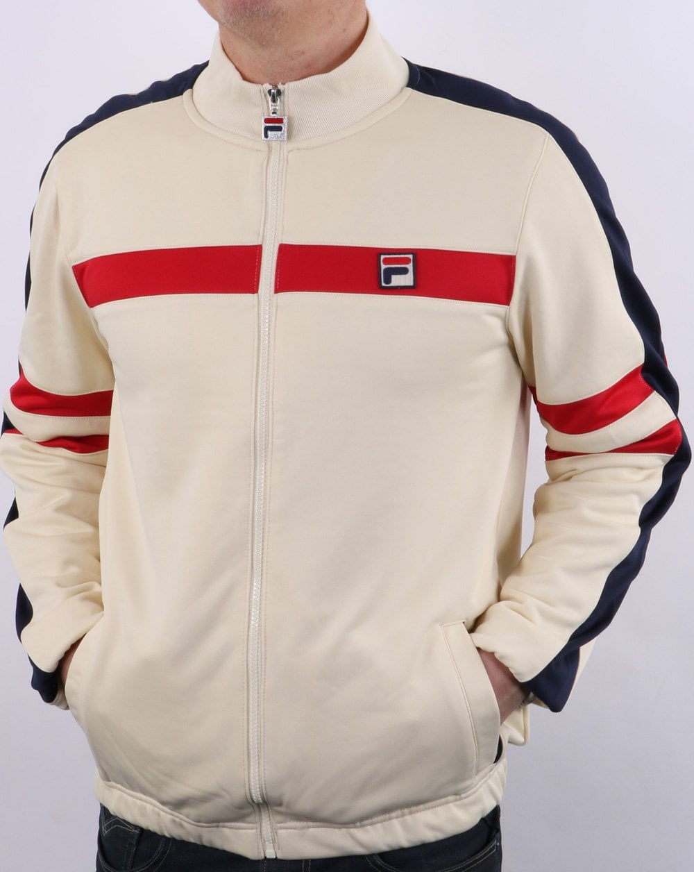 Fila Vintage Nunzio Funnel Track Top Cream