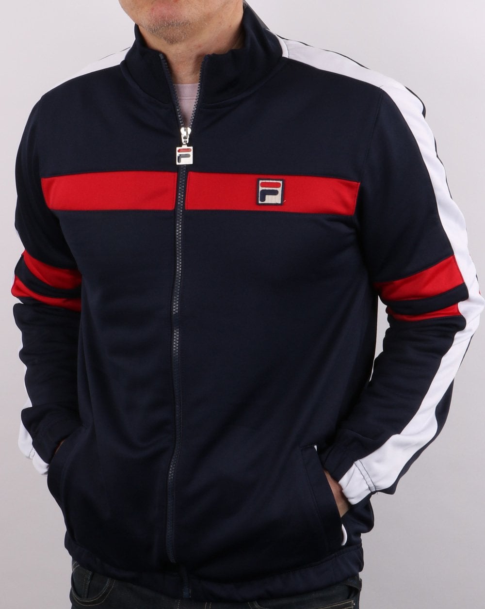 Fila Vintage Nunzio funnel Track Top Navy/Red