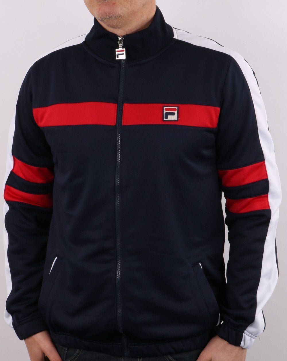 Fila Vintage Nunzio funnel Track Top Navy/Red