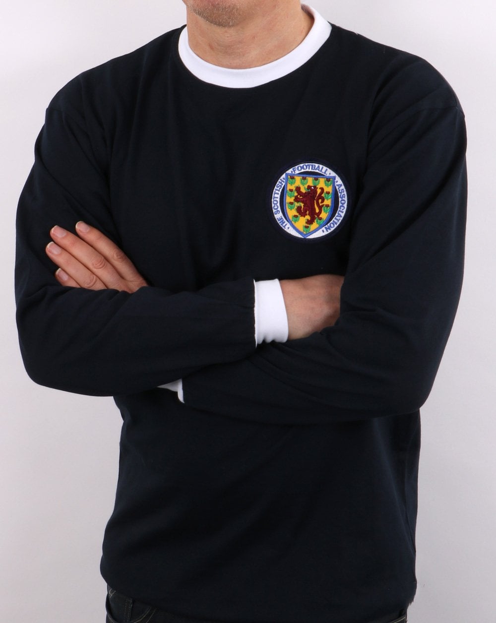 80s Casual Classics Scotland 1967 Long Sleeve Shirt Navy