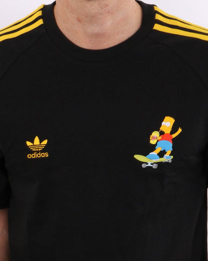 Adidas Originals Simpsons 3 Stripe T Shirt Black