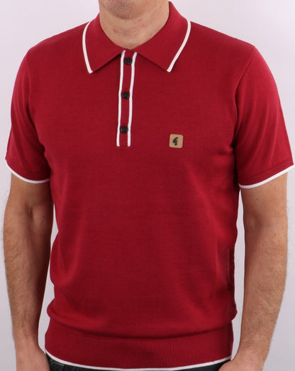 Gabicci Vintage Lineker Polo Berry Red