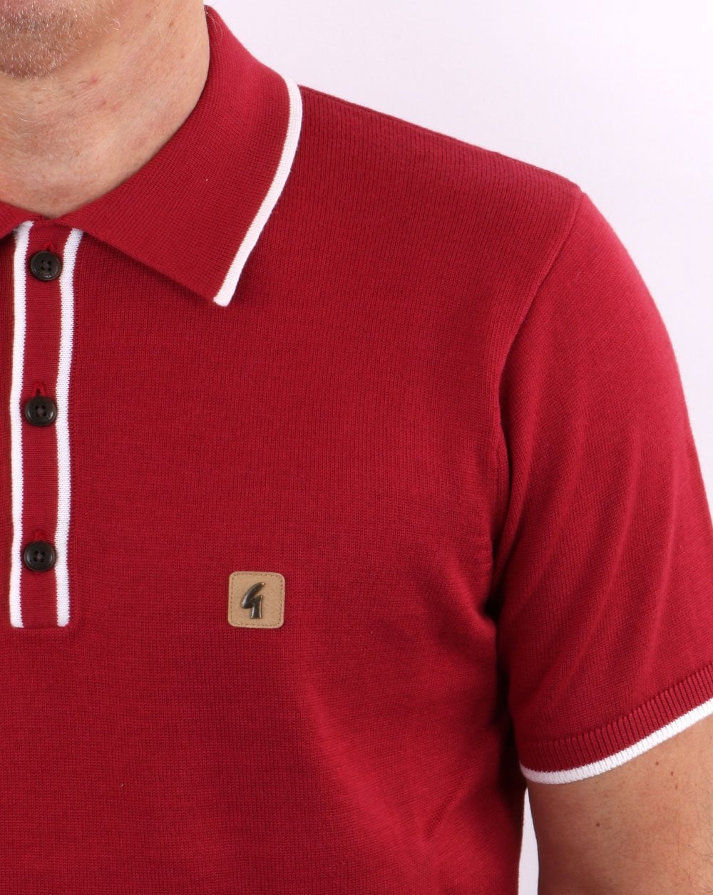 Gabicci Vintage Lineker Polo Berry Red