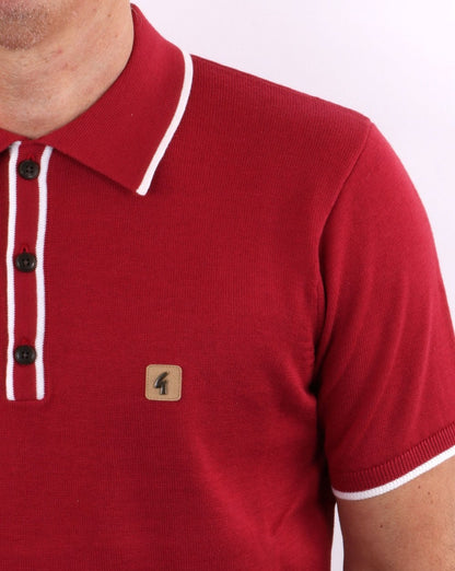 Gabicci Vintage Lineker Polo Berry Red