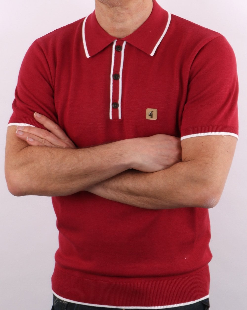 Gabicci Vintage Lineker Polo Berry Red