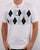Gabicci Vintage Diamond Argyle Knit White