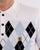 Gabicci Vintage Diamond Argyle Knit White