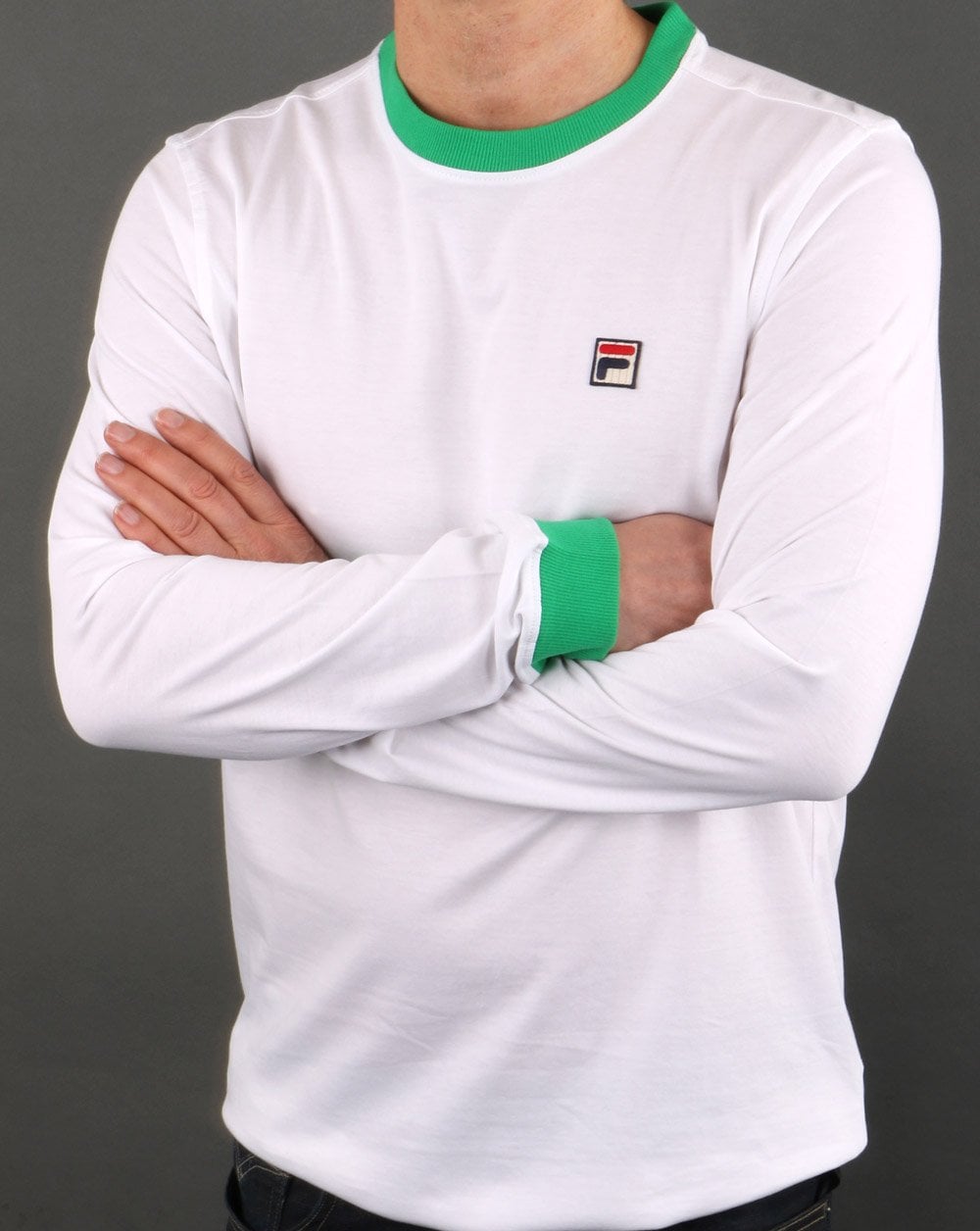 Fila Vintage Retro Long Sleeve White/Green