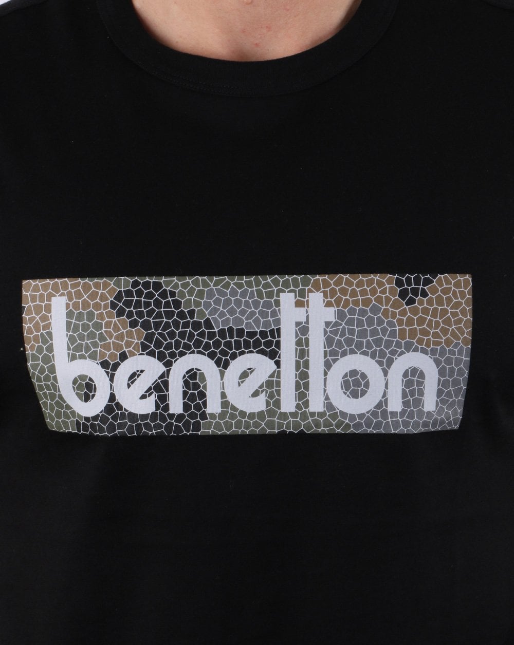 Benetton Classic Logo T-shirt Black Camo