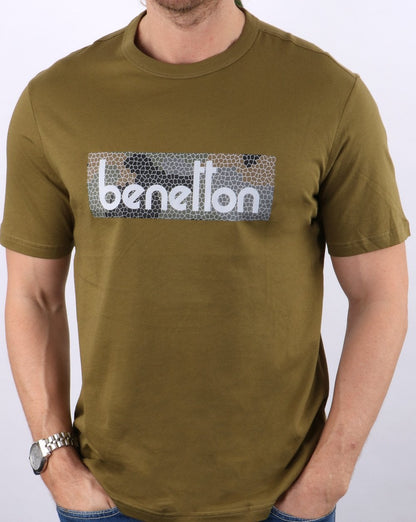 Benetton Classic Logo T-shirt Khaki