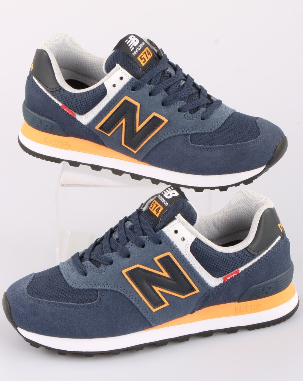 New Balance 574 Trainer Navy/Orange