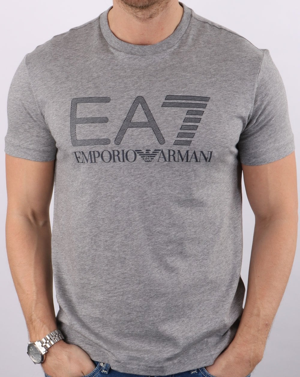 Emporio Armani EA7 Logo T-shirt Grey Marl