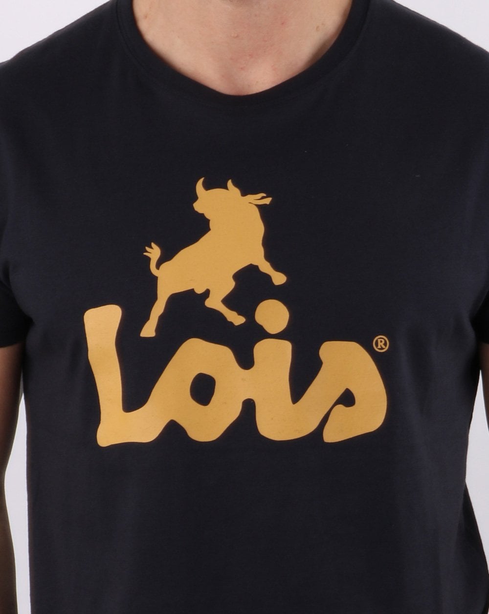 Lois Logo T Shirt Navy/Gold