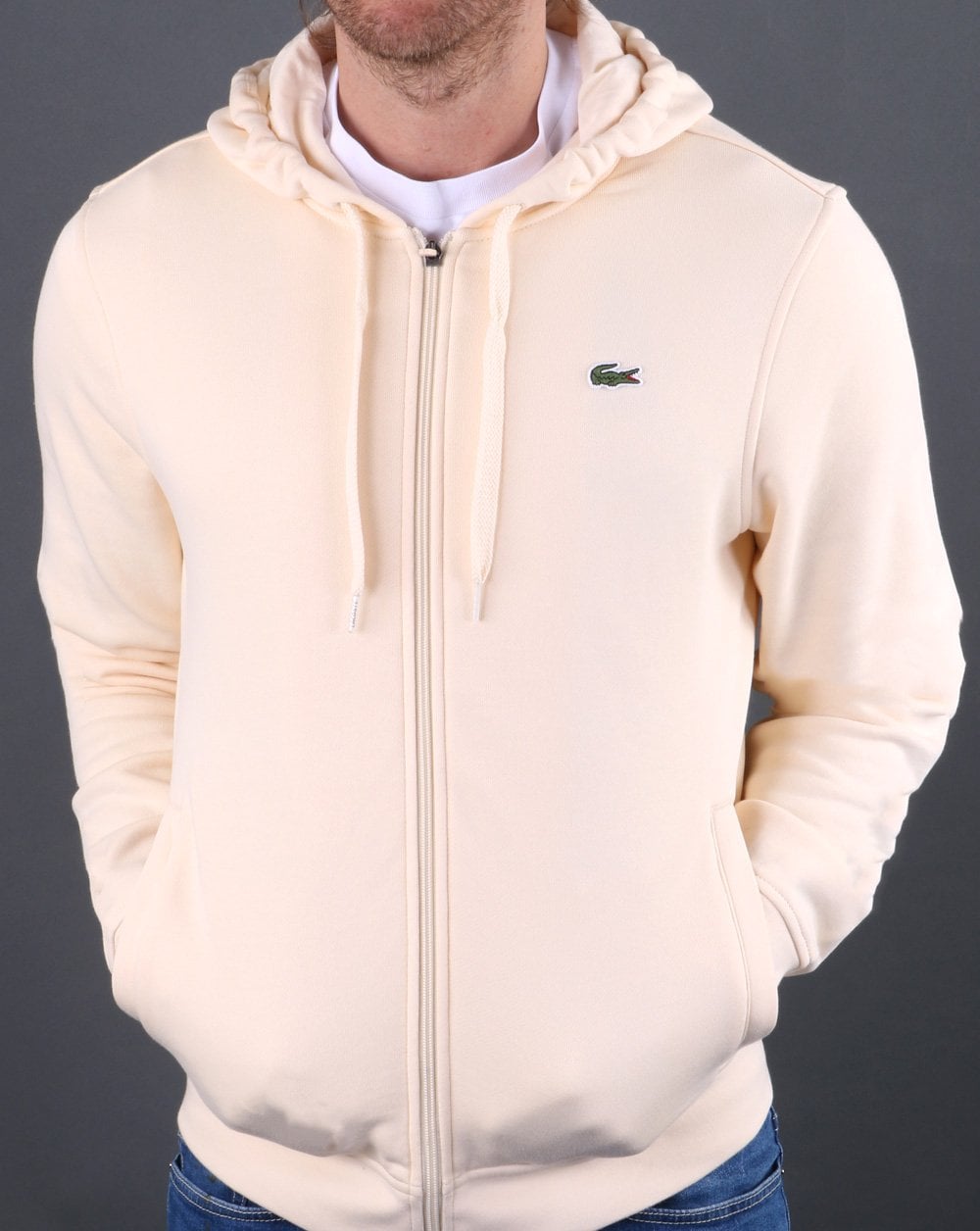 Lacoste Full Zip Hoodie Naturel Cream