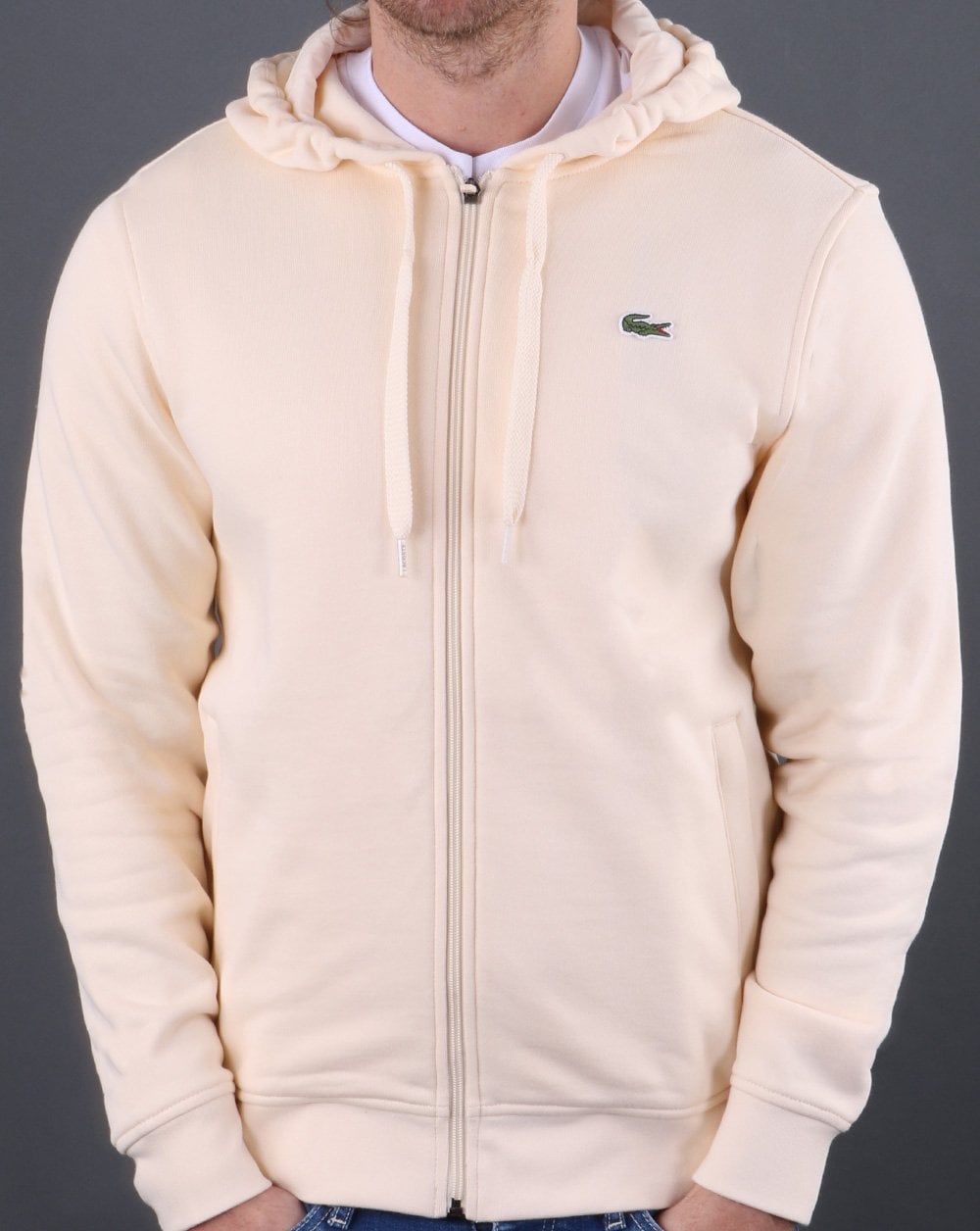 Lacoste Full Zip Hoodie Naturel Cream