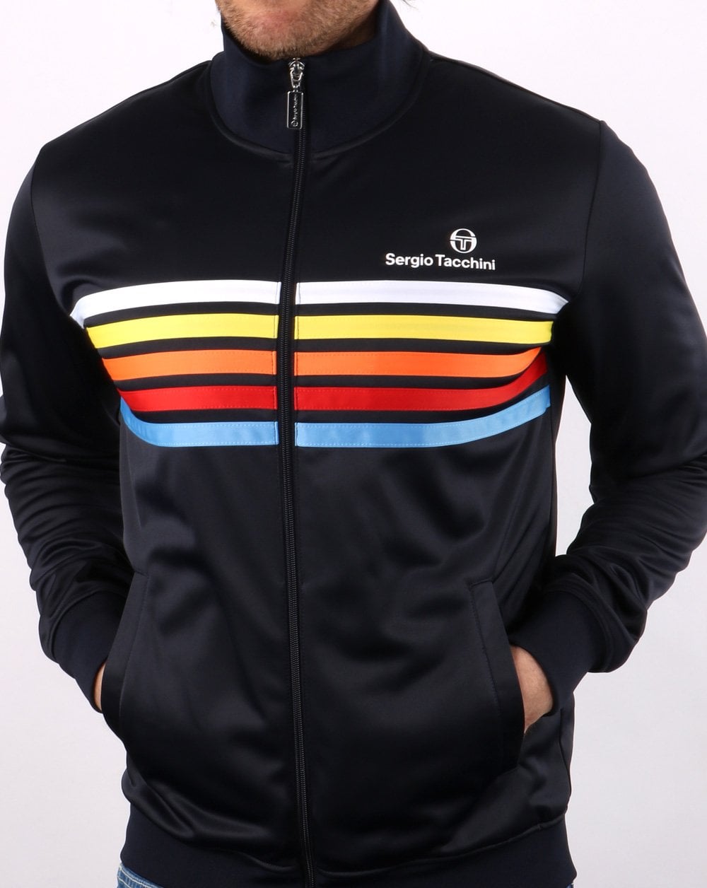 Sergio Tacchini Multi Stripe Track Top Navy