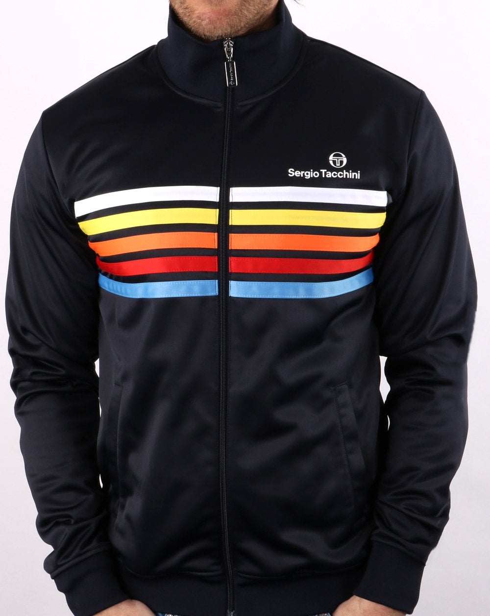Sergio Tacchini Multi Stripe Track Top Navy