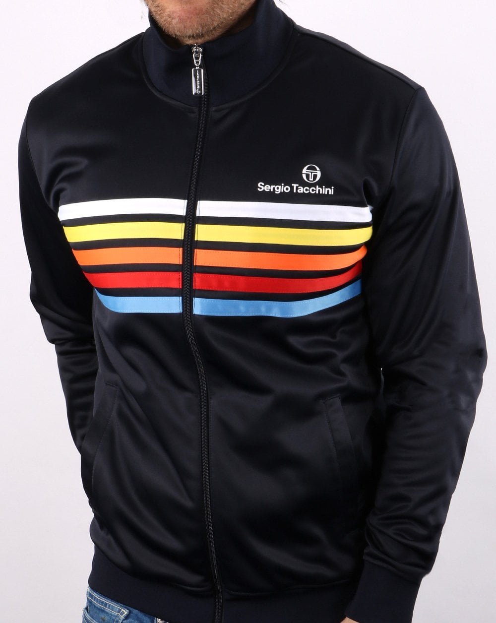 Sergio Tacchini Multi Stripe Track Top Navy