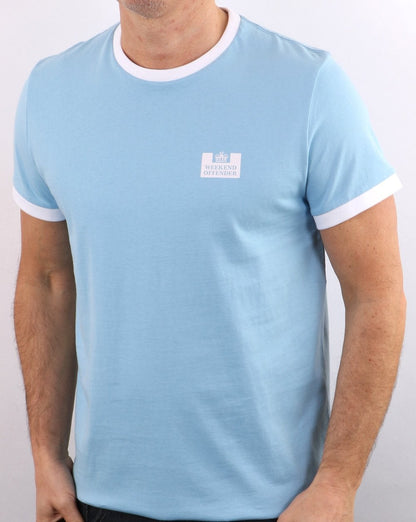 Weekend Offender Ringer Tee Sky/white