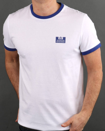 Weekend Offender Ringer Tee White/Royal