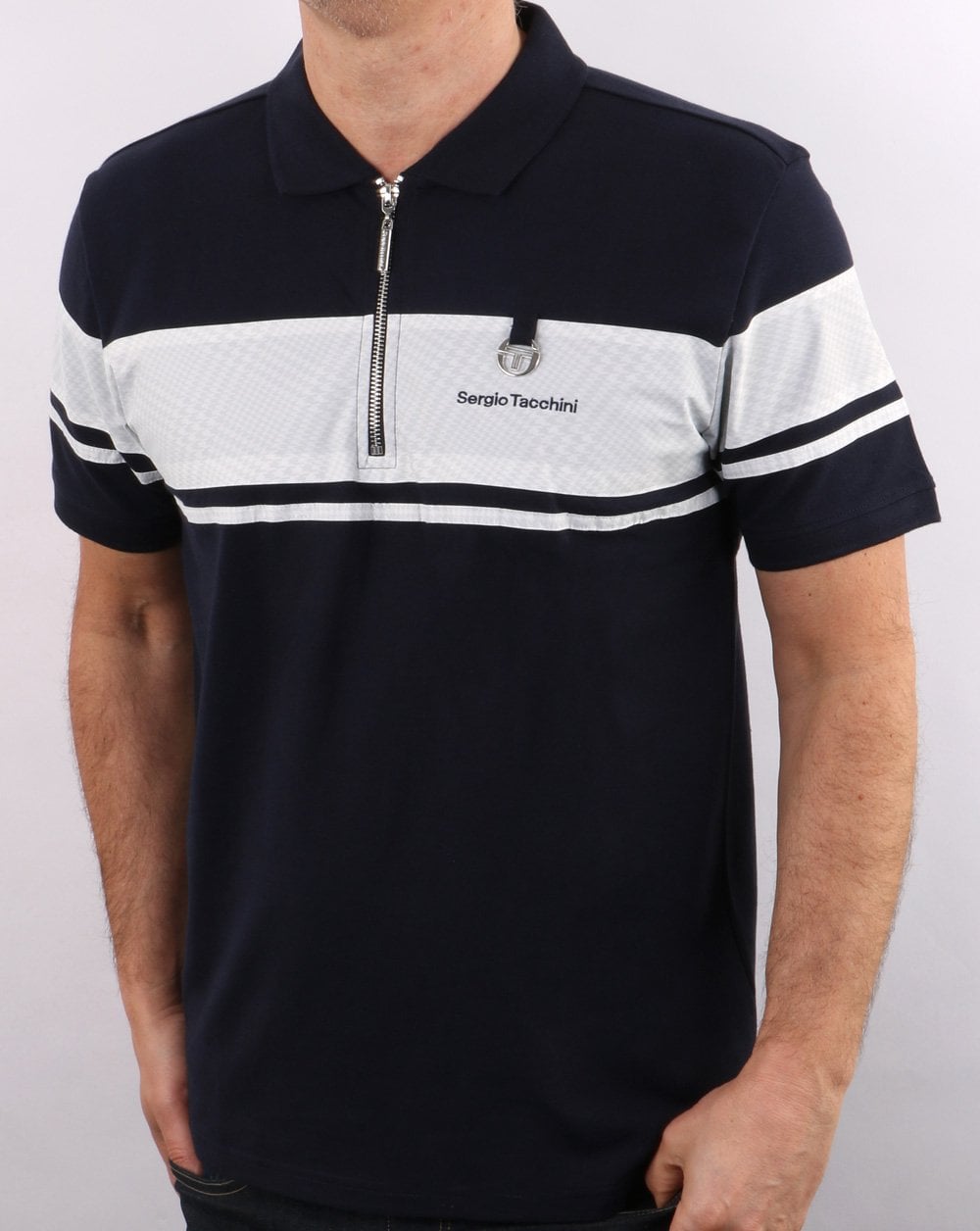Sergio Tacchini Zip Polo Shirt Navy