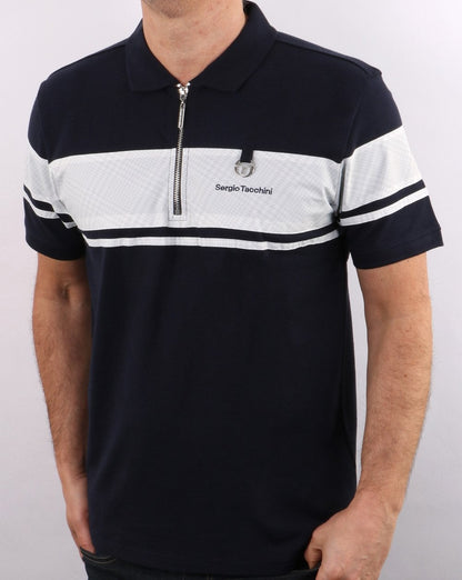 Sergio Tacchini Zip Polo Shirt Navy