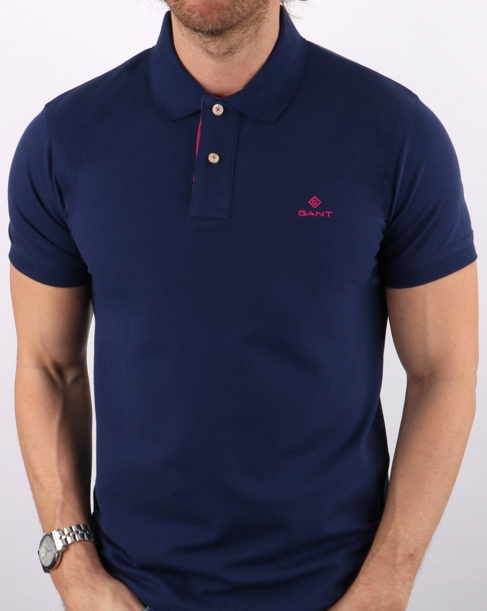 Gant Contrast Collar Polo Shirt Persian Blue