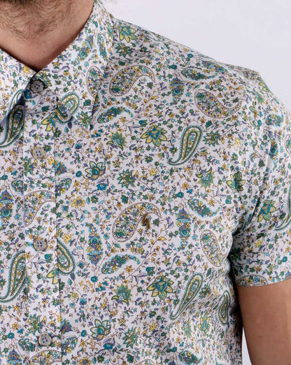 Gabicci Vintage Hanks Shirt Paisley Green