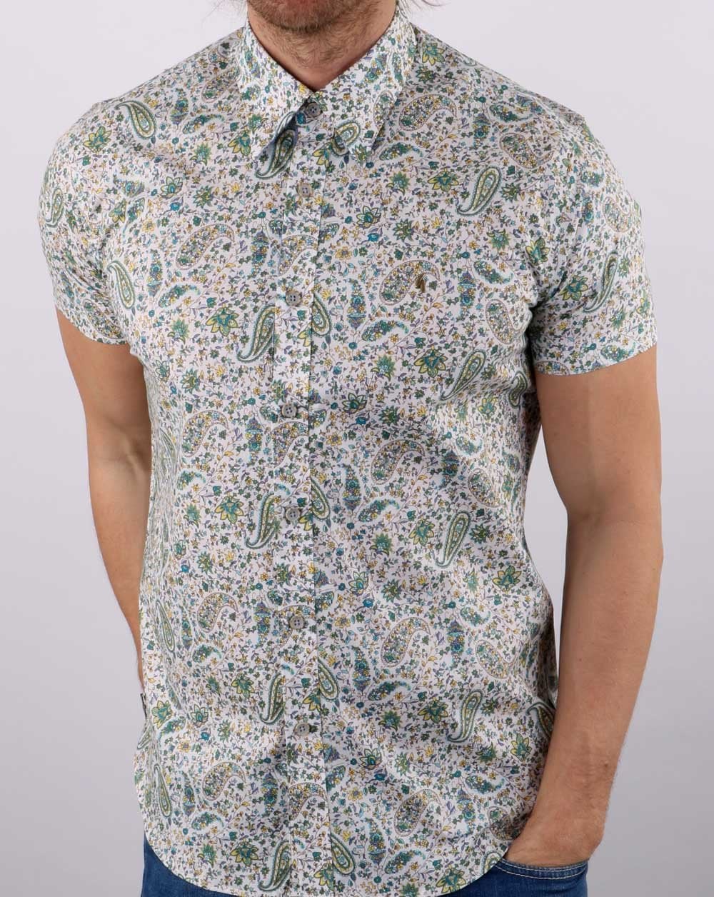 Gabicci Vintage Hanks Shirt Paisley Green