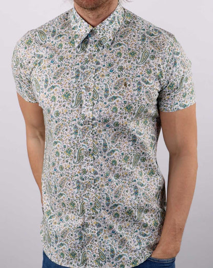 Gabicci Vintage Hanks Shirt Paisley Green