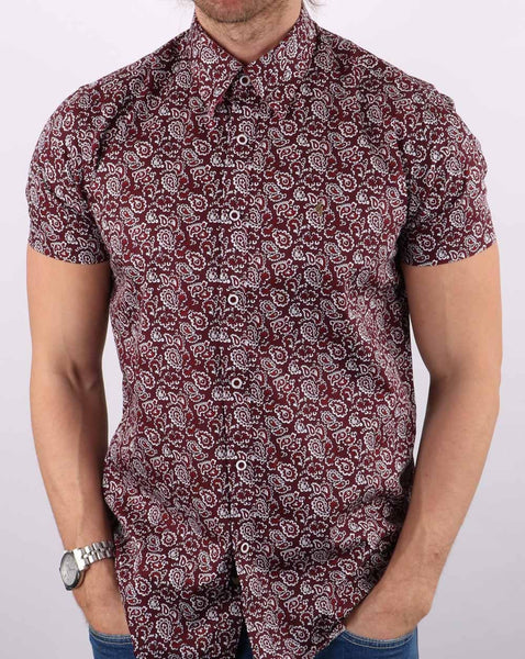 Gabicci Vintage Lancaster Shirt Oxblood