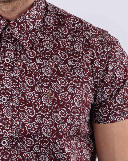 Gabicci Vintage Lancaster Shirt Oxblood