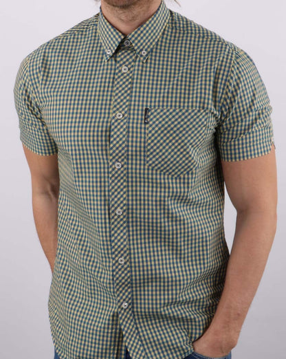 Ben Sherman Gingham Short Sleeve Shirt Yellow