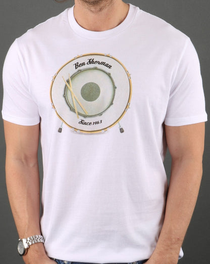 Ben Sherman Drum T-shirt White
