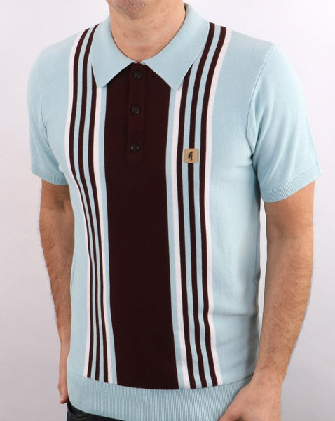 Gabicci Vintage Casuals Knit Sky Blue/White