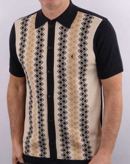 Gabicci Vintage Olivier Knitted Polo Navy