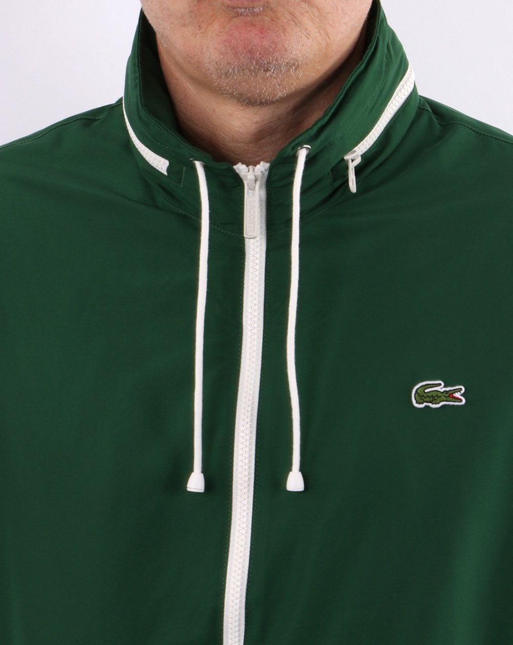 Lacoste Water Resistant Windbreaker Green
