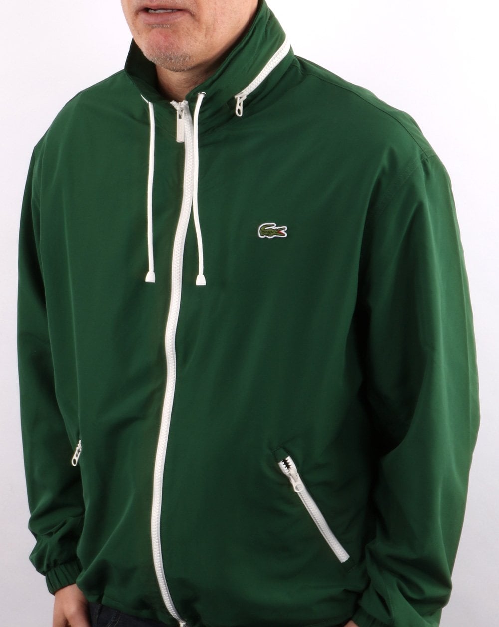 Lacoste Water Resistant Windbreaker Green