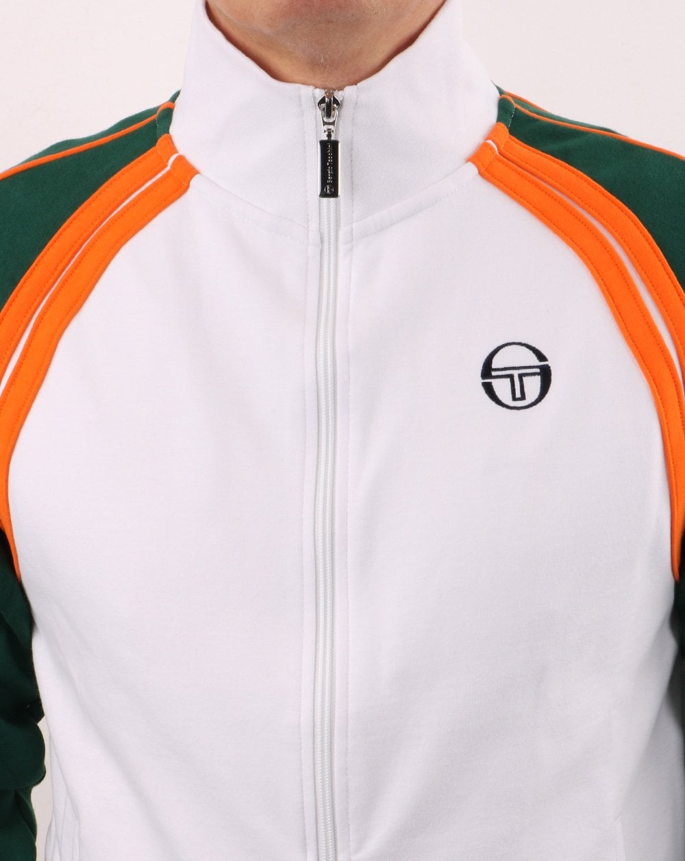 Sergio Tacchini Ghibli Track Top White/Green/Orange