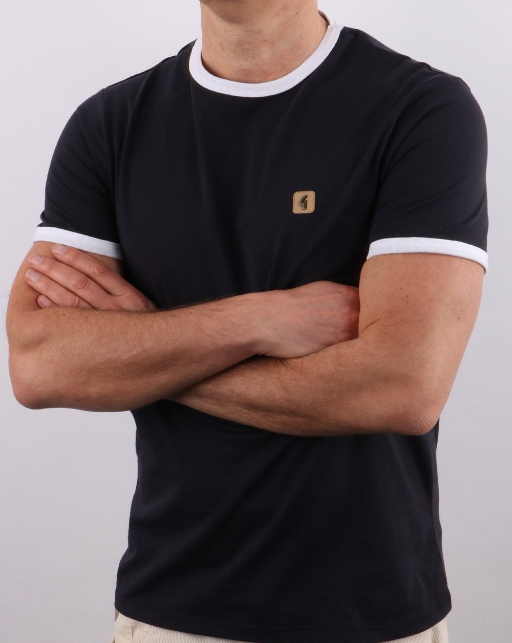 Gabicci Vintage Ringer T-shirt Navy