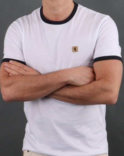 Gabicci Vintage Ringer T-shirt White