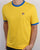 Fila Vintage Retro Ringer T Shirt Yellow/Blue